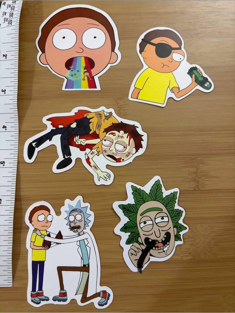 Rick and Morty Character Vinyl Sticker Set - Multicolor